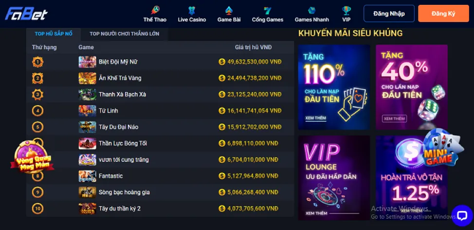 Cá cược thể thao tại vuabet88 chính thức